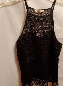 REBELLION BLACK LACY TOP. MEDIUM, BACK ALL LACE, PERFECT CONDITION